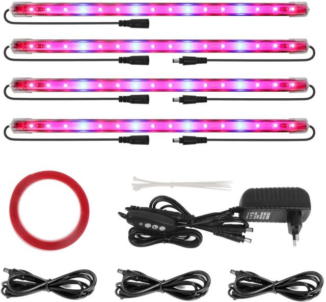 4 Pack LED Grow Light with Timer