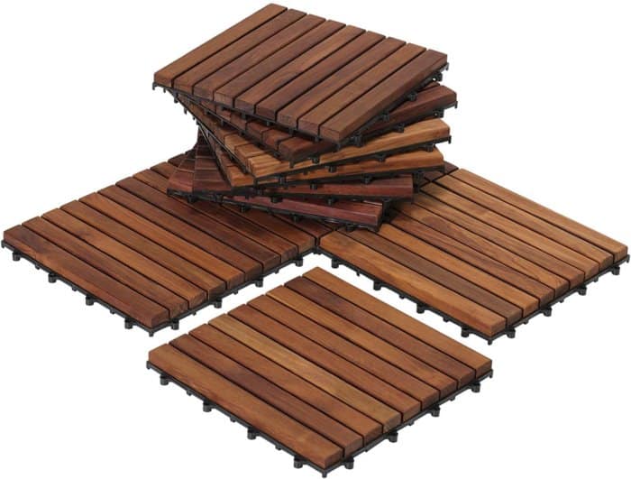 Bare Decor Wood Interlocking Flooring Tiles