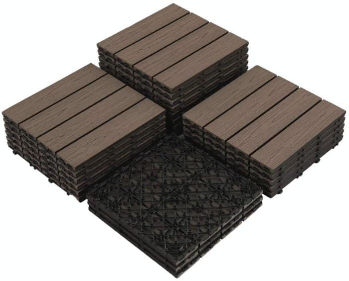 PANDAHOME Wood Composite Tiles Set